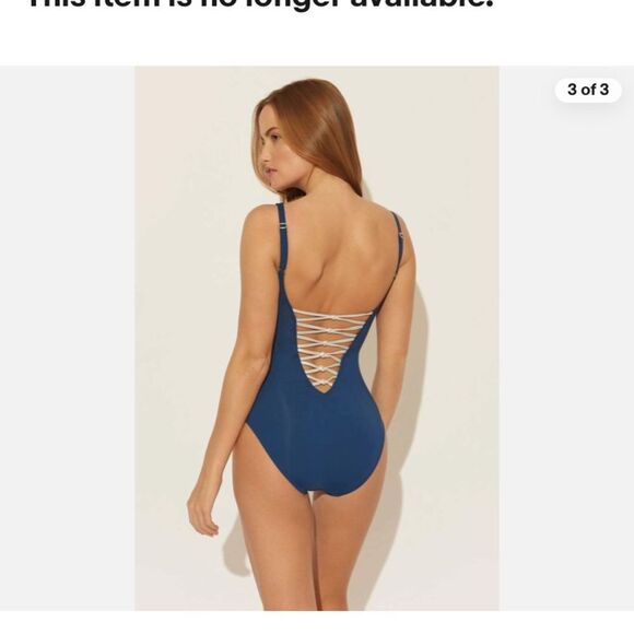 Bleu by Rod Beattie Blue Strappy One-Piece Swimsuit Women's Size 18W - Picture 2 of 5